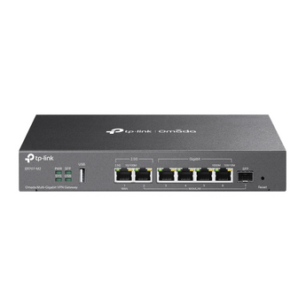 TP-Link Omada ER707-M2. Router VPN Multi-Gigabit. 2 Portas 2.5G + 4 Gigabit + 1 SFP. Suporta até 6 WANs com Load Balancing. VPN WireGuard e IPSec. Design Fanless. Gestão Omada SDN. - ER707-M2