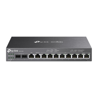 TP-Link Omada ER7212PC. Dispositivo 3-em-1: Router VPN, Switch PoE+ (110W) e Controlador Omada. 8 Portas PoE+, 4 Portas WAN (SFP/RJ45). Fanless. Gere até 10 EAPs. - ER7212PC