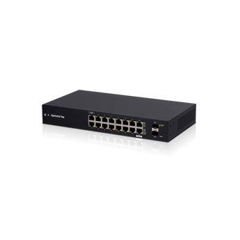 (16) Port Gigabit Switch with PoE input on port 1 and PoE passthrough on port 16 + (2) SFP ports - ES-18X