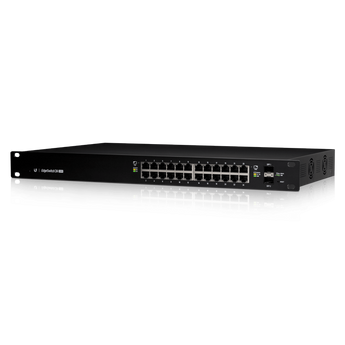 Switch PoE com 24 portas Gigabit Ethernet e 2 portas SFP, 250W. - ES-24-250W