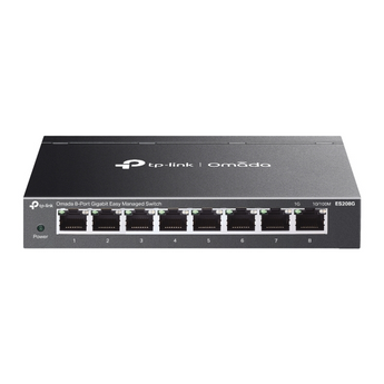 TP-Link Omada ES208G. Switch Smart Gigabit de 8 Portas. Gestão Centralizada Omada Cloud. Design Metálico e Fanless (Silencioso). Suporta VLAN, QoS e Loop Prevention. - ES208G