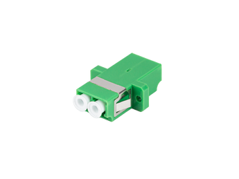 Acoplador (adaptador) de fibra ótica Duplex LC (APC) da Lanberg. Para fibra Single-Mode (9/125), com manga de cerâmica de alta precisão e baixa perda de 0.2 dB. - FA-LCAP-SD01-0001-BU