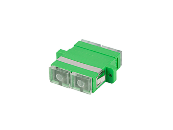 Acoplador (adaptador) de fibra ótica Duplex SC (APC) da Lanberg. Para fibra Single-Mode (9/125), com manga de cerâmica de alta precisão e baixa perda de 0.15 dB. - FA-SCAP-SD01-0001-TR