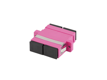 Acoplador (adaptador) de fibra ótica Duplex SC (UPC) da Lanberg. Para fibra Multi-Modo OM4 (50/125), com manga de cerâmica e baixa perda de 0.15 dB. - FA-SCUP-MD41-0001-VT