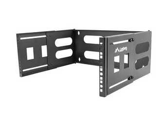 Suporte de Montagem em Parede (Folding Bracket) Lanberg 19", 4U de altura, 400mm de profundidade. Auto-montagem, cor Preto RAL9004. Ideal para pequenos clusters de equipamentos. - FB01-5404-10B