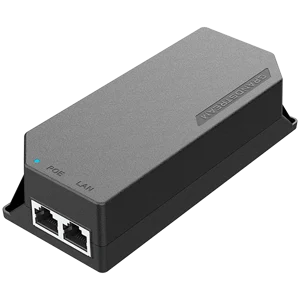 Injetor PoE Gigabit Grandstream (GS-POE15W-MG). Fornece 15.4W (802.3af) a 48V. Velocidade 10/100/1000 Mbps. Ideal para telefones IP GRP/GXP e APs GWN. - GS-POE15W-MG