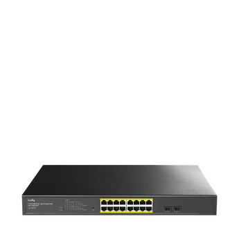 Cudy GS1016EPS2. Switch Rackmount 16 Portas Gigabit PoE+ (30W/porta). Budget 200W. 2 Slots SFP 1.25G. Gestão L2 (VLAN, QoS, SNMP). PoE Watchdog para CCTV. Proteção 6kV.