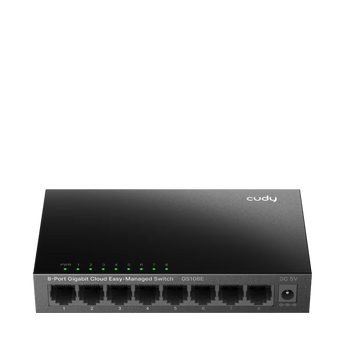 Cudy GS108E 2.0: switch de oito portas Gigabit com VLAN, QoS, IGMP e DHCP Snooping. Gestão web, Cudy App, cloud e SNMP V1/V2.