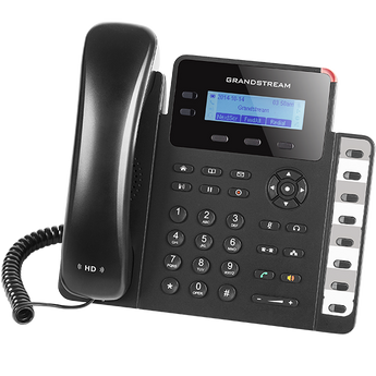 Telefone IP Grandstream GXP1628. 2 contas SIP, portas Gigabit PoE, ecrã LCD retroiluminado, 8 teclas BLF e áudio HD. Ideal para escritórios. - GXP1628