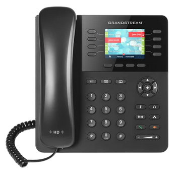 Grandstream GXP2135 com 8 linhas, 4 contas SIP, Bluetooth, PoE e duas portas Gigabit. Voz HD, 32 teclas digitais BLF e conferência a quatro.