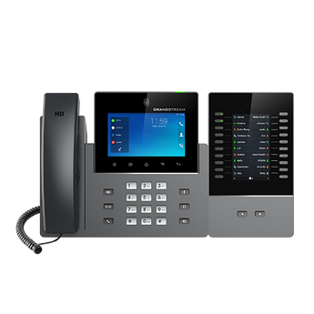 Grandstream GXV3450. Telefone Vídeo IP com Android 14. Ecrã Tátil 5", Câmara 2MP, Wi-Fi 5, Bluetooth 5.0. 16 Linhas SIP. Solução de colaboração tudo-em-um. - GXV3450