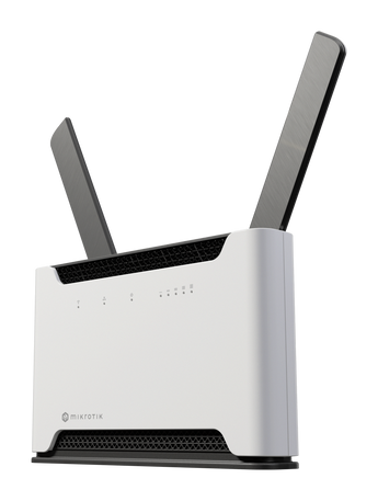 O router Wi-Fi 6 de alta performance da MikroTik para utilizadores avançados. O Chateau PRO ax oferece 4x4 MIMO, CPU quad-core de 2.2 GHz e a potência máxima do RouterOS L6. - H53UIG-5HAXQ2HAXQ
