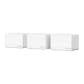 Sistema Mesh Wi-Fi 7 BE3600 Mercusys Halo H25BE (Pack de 3). Velocidade 3.6 Gbps. 3x Portas Gigabit por unidade. Cobertura até 650m². MLO e 4K-QAM. - HALO H25BE(3-PACK)