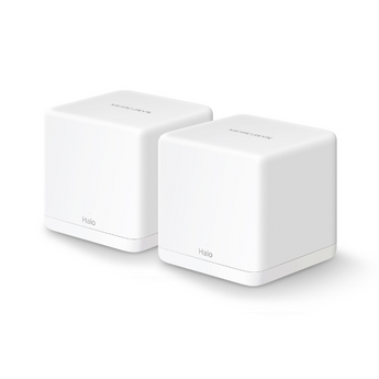 Sistema Wi-Fi Mesh AC1300 Mercusys Halo H30G (Pack de 2). Cobertura até 260m² (2800 pés²). Roaming contínuo, portas Gigabit, gestão via App. Rede unificada. - HALO H30G(2-PACK)