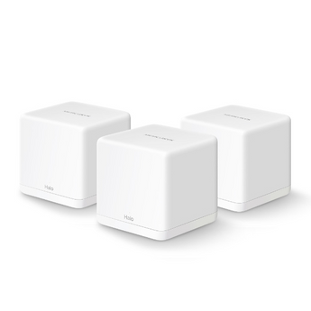 Sistema Wi-Fi Mesh AC1300 Mercusys Halo H30G (Pack de 3). Cobertura até 320m² (3500 pés²). Roaming contínuo, portas Gigabit, gestão via App. Elimina zonas mortas. - HALO H30G(3-PACK)