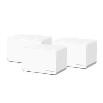 Sistema Mesh Wi-Fi 6 AX1800 Mercusys Halo H70X (Pack de 3). Velocidade 1.8 Gbps. 3x Portas Gigabit por unidade. Cobertura até 550m². Conecta 150+ dispositivos. - HALO H70X(3-PACK)