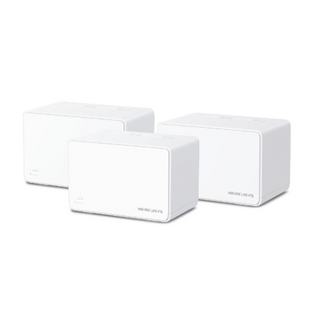 Sistema Mesh Wi-Fi 6 AX3000 Mercusys Halo H80X (Pack de 3). Velocidade 3 Gbps. 3x Portas Gigabit por unidade. Cobertura até 650m². Conecta 150+ dispositivos. - HALO H80X(3-PACK)