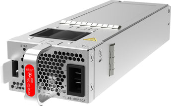 Módulo de alimentação DC Huawei eKit (PDC1000S56-EB) de 1000W para switches PoE. Design compacto de 66mm e fluxo de ar Back-to-Front otimizado para bastidores.