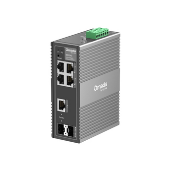 TP-Link Omada IES206G. Switch Industrial Gerível L2. 4x RJ45 + 1x Combo + 1x SFP. Temperatura -40 a 75°C. Proteção 6kV. Alimentação Redundante. Gestão Omada Cloud. - IES206G