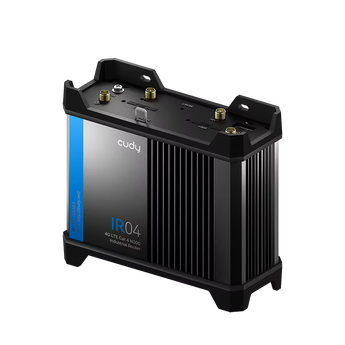 Cudy IR04. Router 4G Industrial robusto (IP30, -40 a 75°C). Dual SIM. Portas Série RS232/485 e I/O Digitais. Deteção de Ignição. Suporta PoE+ e DIN-Rail. - IR04_EU