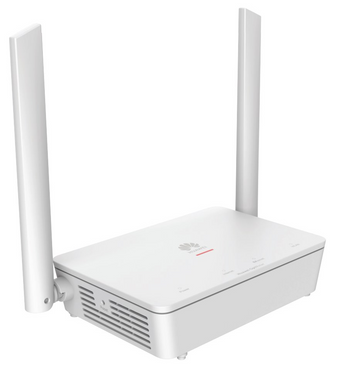 Terminal de rede ótica (ONT) da Huawei com Wi-Fi 6. O OptiXstar K562e-10 oferece velocidades AX3000, antenas de 7dBi e 4 portas Gigabit. - K562E-10