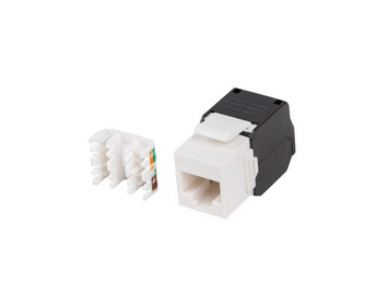 Lanberg KSU6-4000. Módulo Keystone RJ45 Cat 6 U/UTP. Instalação sem ferramentas (Tool-free). Corpo em ABS. Compatível com redes Gigabit e PoE. Formato Standard. - KSU6-4000