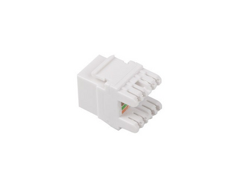 Módulo keystone Lanberg KSUA-1000. Categoria 6A U/UTP (não blindado), 180°, para terminação LSA (com ferramenta). Compatível com PoE e AWG 22-26. Cor Branca. - KSUA-1000