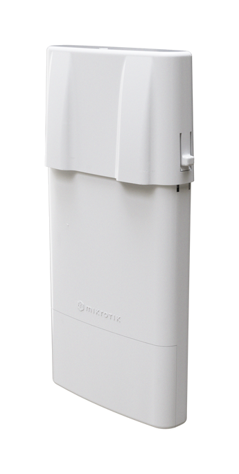 Rádio outdoor Wi-Fi 6 da MikroTik. O NetBox 5 ax pode ser um AP, CPE ou Ponto-a-Ponto. Conectores RP-SMA para a máxima versatilidade de antenas. - L11UG-5HAXD-NB