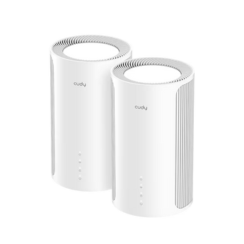 Cudy M6500 2-Pack: duas unidades Wi-Fi 7 Mesh com MLO, WAN 2,5G, portas Gigabit e VPN. Expanda a cobertura da sua casa.