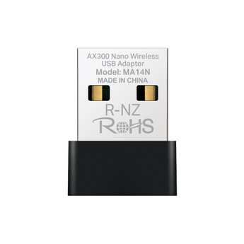 Adaptador USB Wi-Fi 6 Nano Mercusys MA14N. Velocidade até 287 Mbps (2.4GHz). Design ultra-compacto (Plug & Forget). Driver interno para instalação fácil. Windows e Linux. - MA14N
