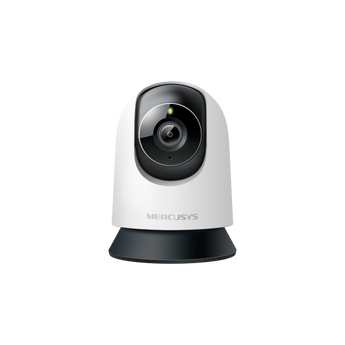 Câmara Wi-Fi Mercusys MC230. Resolução 3K 5MP. Cobertura 360° Pan/Tilt. Zoom 13.5x. Detecção AI (Pessoas, Animais, Choro de Bebé). Suporta MicroSD até 512GB. - MC230