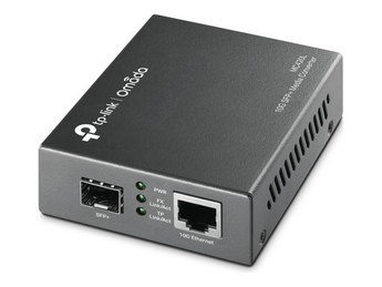 TP-Link MC420L. Conversor de Média 10Gbps. Converte Fibra SFP+ para Cobre RJ45. Suporta velocidades 1G/2.5G/5G/10G. Instalação Plug & Play. - MC420L