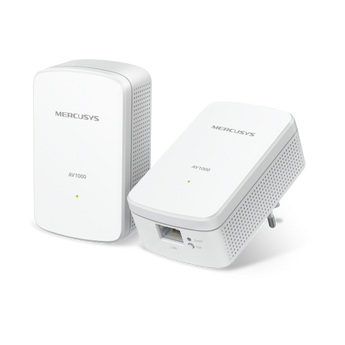 Kit Powerline AV1000 Gigabit Mercusys MP500 KIT. Transforma a rede elétrica em rede de dados (1000 Mbps). Porta Gigabit para PC, IPTV e Consolas. Alcance 300m. - MP500 KIT