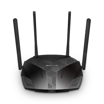 Router Wi-Fi 6 AX3000 Mercusys MR80X. Velocidade até 3 Gbps (2402+574 Mbps). 4 Antenas, MU-MIMO, OFDMA e WPA3. Portas Gigabit. Suporta EasyMesh e WireGuard. - MR80X