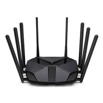 Router Wi-Fi 6 AX6000 Mercusys MR90X. Velocidade até 6 Gbps (4804+1148 Mbps). Porta WAN/LAN 2.5G Multi-Gig. 8 Antenas, 4x4 MU-MIMO, OFDMA e WPA3. - MR90X
