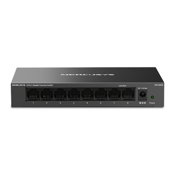 Mercusys MS108GS. Switch de Mesa 8 Portas Gigabit (10/100/1000 Mbps). Caixa em Metal Resistente. Dissipação Térmica Eficiente. Plug and Play. Green Ethernet. - MS108GS