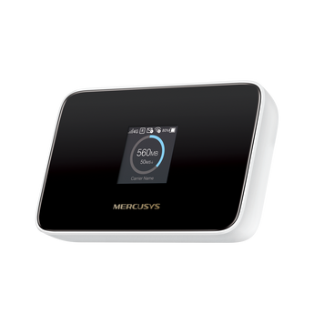Router Hotspot Móvel 4G LTE Mercusys MT115. Tecnologia Wi-Fi 6 (AX300). Ecrã a cores de 1.44". Bateria de 2400 mAh (10 horas). Carregamento USB-C. Desbloqueado. - MT115