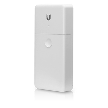 Switch de exterior com 4 portas Gigabit da Ubiquiti. O NanoSwitch (N-SW) é alimentado por 24V PoE e oferece PoE passthrough para alimentar outros 3 dispositivos. - N-SW