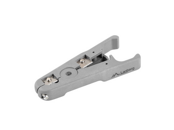 Decapador de cabos universal Lanberg NT-0101. Remove o isolamento de cabos de rede (UTP/STP) e telefone. Leve (54g), compacto e fácil de usar. Cor Cinzenta. - NT-0101