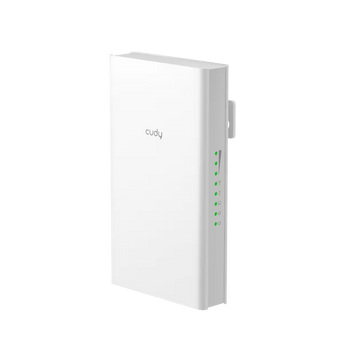 Cudy P2 ODU: CPE 5G NR outdoor 2.6 Gbps, 4×4 MIMO, IP67, proteção 6kV, porta 2.5G PoE, 2 Nano SIM + eSIM, TR-069, -40°C a 70°C, montagem poste/parede.