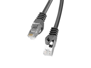 Cabo de rede 5m Cat. 6 F/UTP Lanberg (Preto). Blindado (FTP) para maior proteção contra EMI. Condutor CCA. (Fluke Passed). - PCF6-10CC-0500-BK