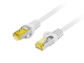 Patch Cord Lanberg Categoria 6A S/FTP (Blindado), 1.5m, 100% Cobre, LSZH. Desempenho certificado a 500 MHz (Fluke Passed) para 10 Gigabit Ethernet. Cor Cinzenta. - PCF6A-10CU-0150-S