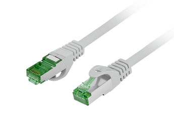 Cabo de rede Cat 7 de 3m (cinzento) da Lanberg. Cabo S/FTP com condutores 100% cobre (CU) e revestimento LSZH. Testado (Fluke) para performance 10GbE. - PCF7-10CU-0300-S