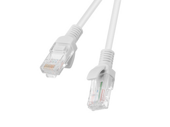 Patch Cord Lanberg de 3m Cat. 5e UTP (CCA). Cor cinzenta, ideal para postos de trabalho e ligações Gigabit. Testado (Fluke Passed). - PCU5-10CC-0300-S
