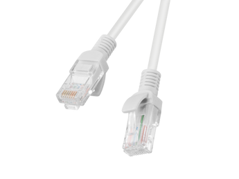 Patch Cord Lanberg de 50cm Cat. 6 UTP (CCA). Cor cinzenta, ideal para ligações curtas em bastidores. Testado (Fluke Passed) para 250 MHz. - PCU6-10CC-0050-S