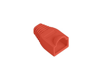 Pack de 100 Capas de proteção (Boots) para fichas RJ45 Lanberg PLB-1000-R. Cor Vermelha. Protege a patilha de bloqueio e alivia a tensão do cabo. Ideal para cabos críticos. - PLB-1000-R