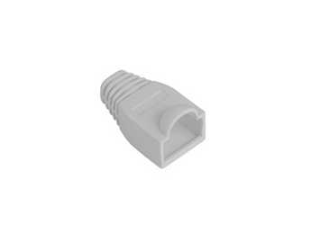Pack de 100 Capas de proteção (Boots) para fichas RJ45 Lanberg PLB-1000-S. Cor Cinzenta. Protege a patilha de bloqueio e alivia a tensão do cabo. PVC flexível. - PLB-1000-S