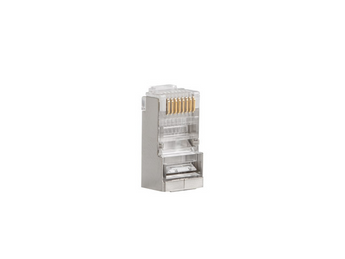 Pack de 100 Fichas RJ45 Lanberg PLS-6000EZ. Sistema Pass-Through (fios passantes) para cravagem fácil e sem erros. CAT 6 Blindada (F/UTP). - PLS-6000EZ