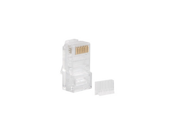 Pack de 20 Fichas RJ45 Lanberg PLU-6020. Categoria 6 U/UTP (não blindada). Conector 8P8C transparente. Ideal para criação de patch cords CAT 6. - PLU-6020