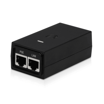 Injetor Power over Ethernet (PoE) de 24V, 0.5A (12W) da Ubiquiti. Com porta Gigabit, proteção contra surtos e capacidade de reset remoto. - POE-24-12W-G